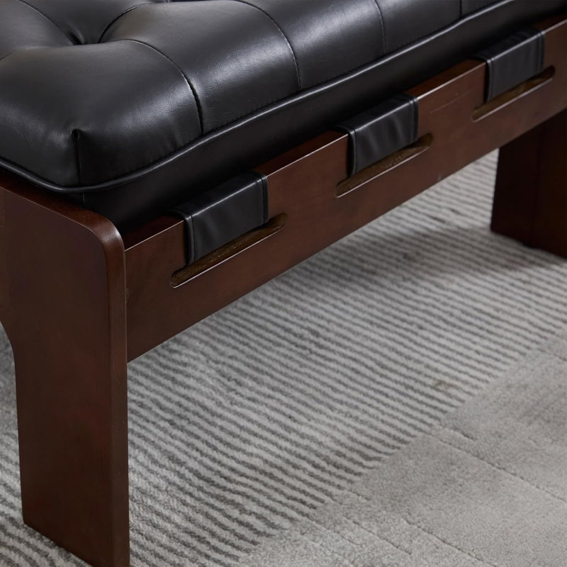 Table basse moderne avec repose-pieds carré en similicuir de 30 po pour le salon