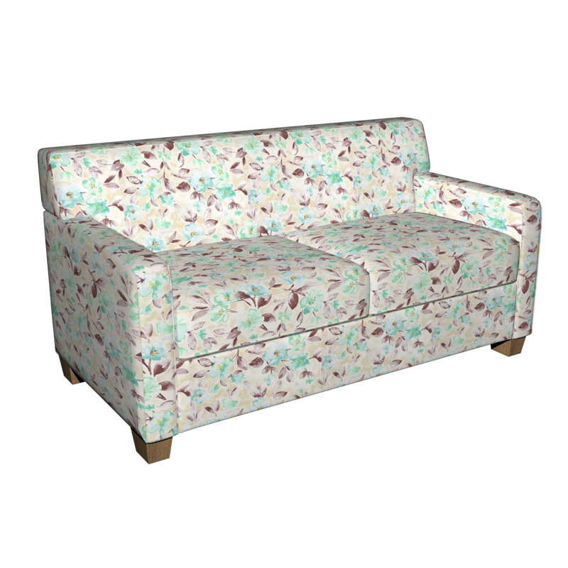 Tissu à imprimé floral, Vert / Brun