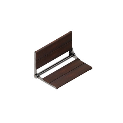 INVISIA SerenaSeat Pro Stainless, 26" Width, Medium Stain, Polished Chrome Frame