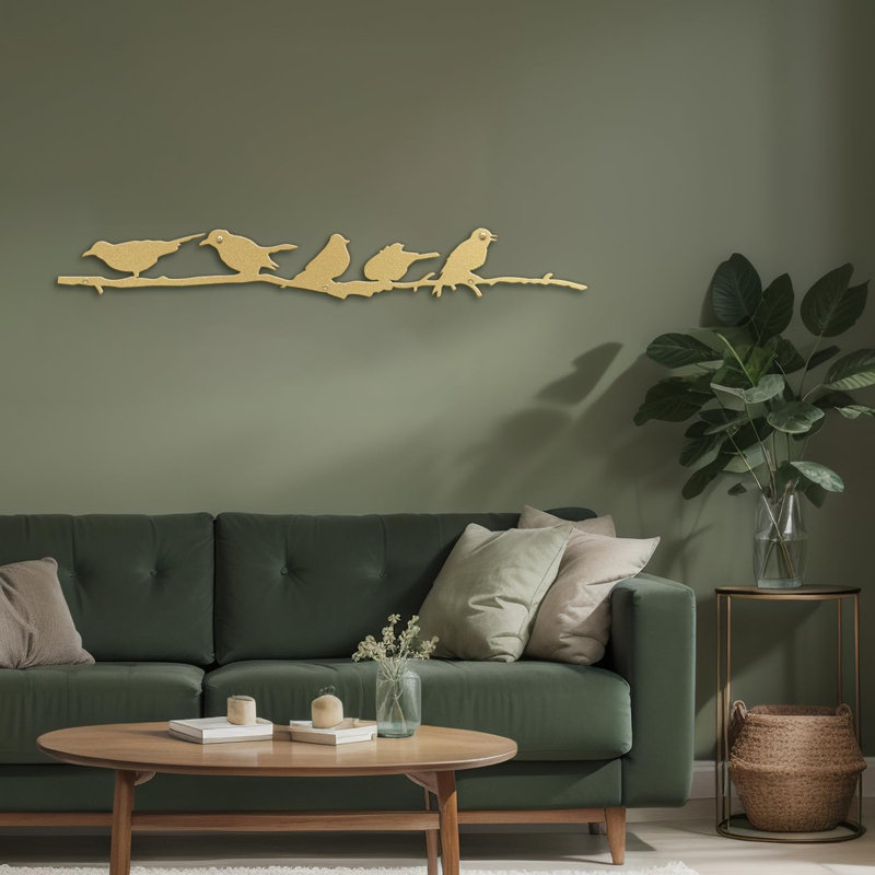 Wall Decor Metal, Gold, 4" H x 24" W x 0.05" D