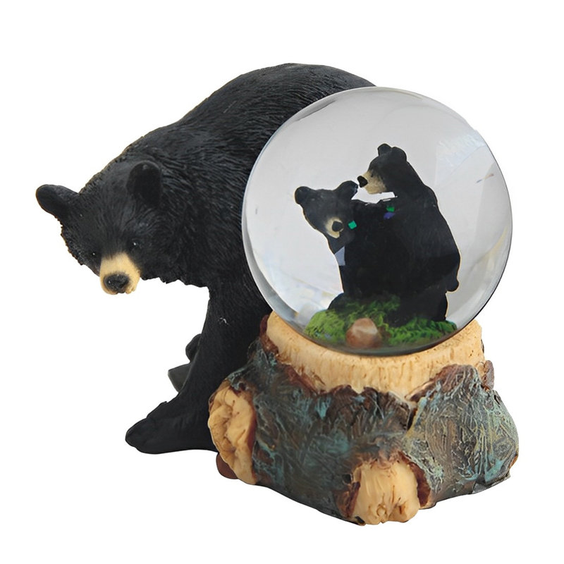 3.5"H Black Bear Glitter Snow Globe