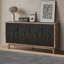 Buffet Mid-Century avec pieds en bois massif, 4 portes en losange convexes et 2 tablettes pour un rangement polyvalent et un design élégant