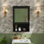 Armoire de rangement murale de salle de bain avec miroir, rangement fermé et étagère ouverte, idéale pour l'organisation de maison moderne et le toilettage-125112203