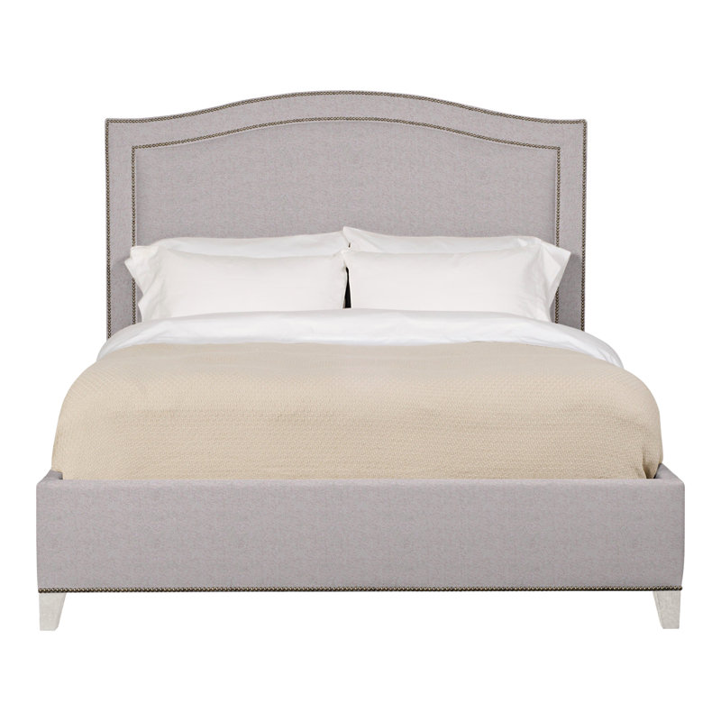 Caroline/Casey Queen Upholstered Low Profile Panel Bed, Nadia Linen, Casa Blanca, Yes