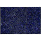Optico Cowhide Geometric Area Rug in Midnight Blue/Black