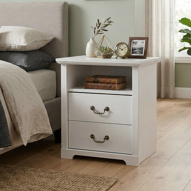 Keaton 2-Drawer Nightstand, White