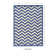 Tapis bleu en laine à chevrons crocheté à la main