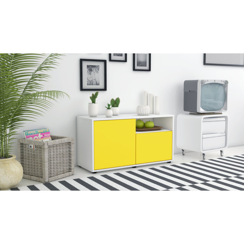 Xzavier 92cm W Chest of Drawers, Yellow / Matte White
