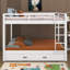 Lit superposé grand sur grand avec lit gigogne, structure de lit superposé en bois massif avec échelle et garde-corps pour enfants, adolescents, adultes-1429106504