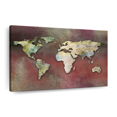 " Dreamers World Map Canvas Print " by Finnian P