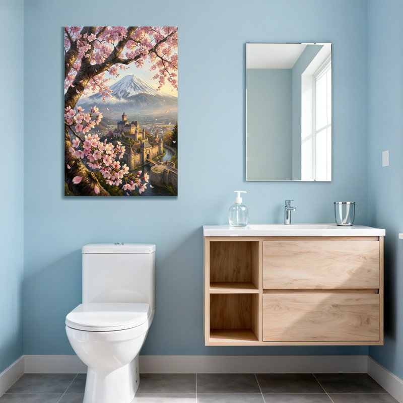 Plantes et fleurs Cherry Blossoms Castle Mountain Paysage de printemps, H 36 po x l 24 po