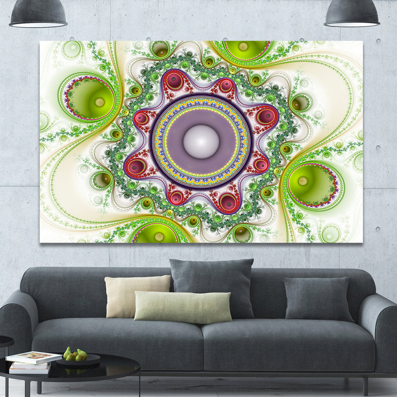«Light Green Pattern with Circles», impression sur toile, H 20 po x l 20 po x P 1 po