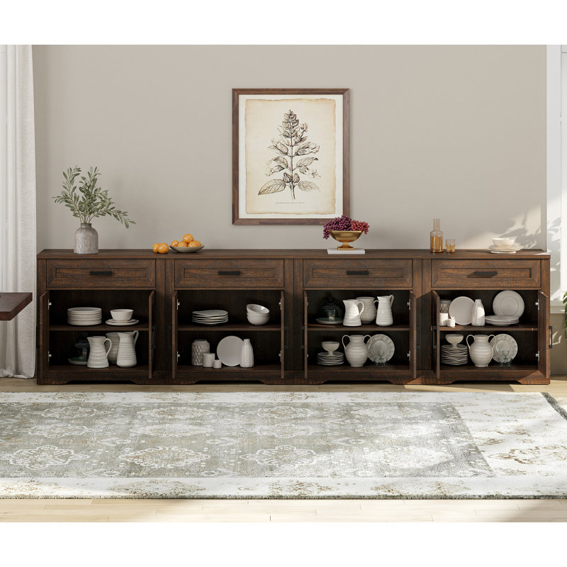 Laziza 126" W 4-in-1 TV Stand, Brown