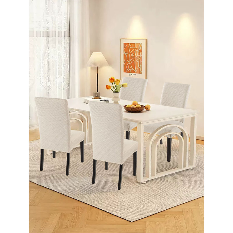 Housse pour chaise de salle à manger, Mélange de polyester beige