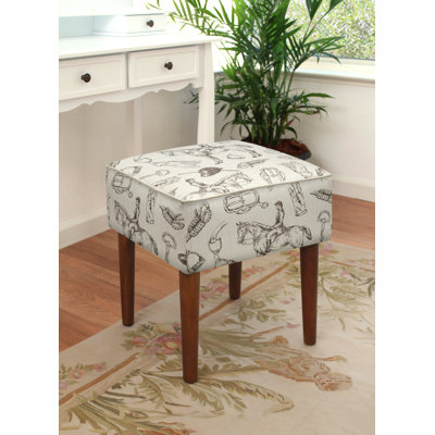 Tabouret de coiffeuse en bois massif Kinman