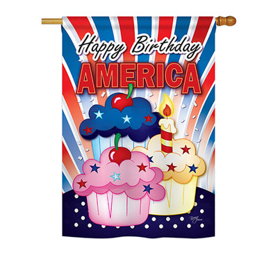 Drapeau maison en polyester à 2 côtés american petits gâteaux