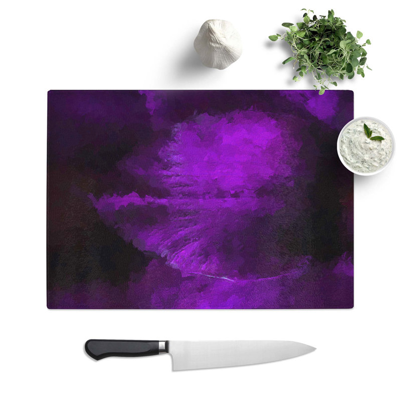 Tempered Glass Petal Chopping Board, 39 cm W x 28.5 cm L