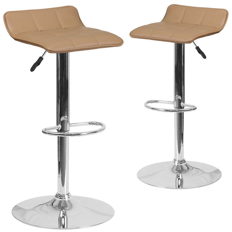 Tabouret de bar en vinyle avec hauteur ajustable Amp, Cappuccino