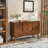 Cabinets, 47.3'' Mid Century Modern Sideboard with 2 Doors 3 Drawers, Walnut Brown Storage Buffet | MDF | Kitchen