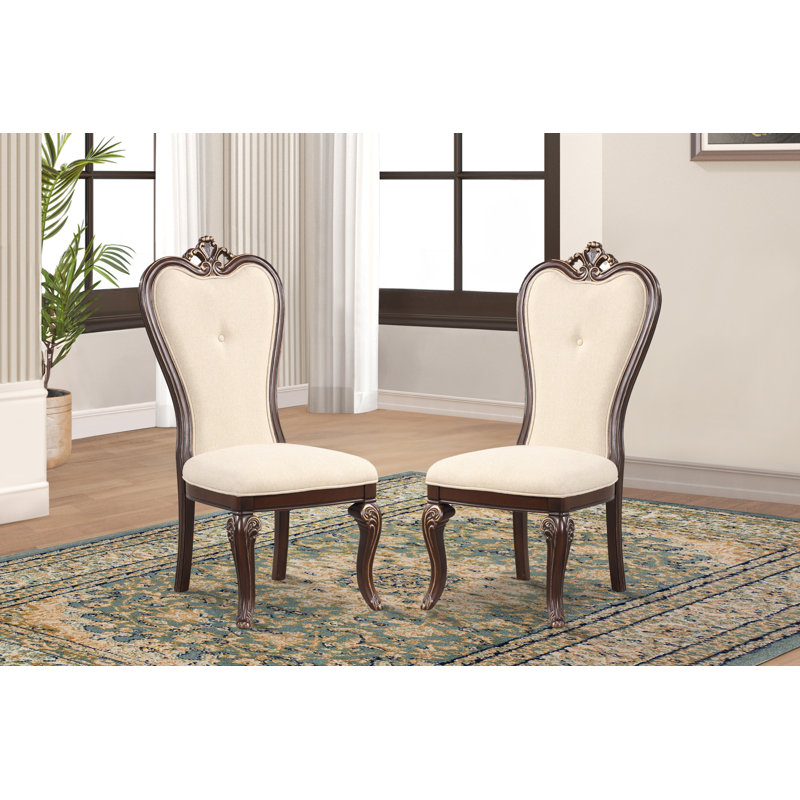 Cambria Hills 19.02'' H Tufted Upholstered Side Chair, Cherry Brown