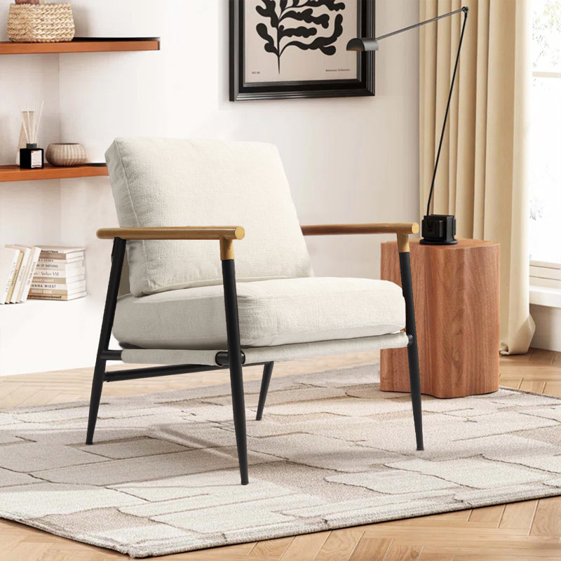 Fauteuil d'appoint Dajauna, Chenille beige