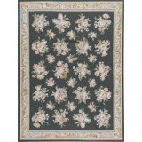 Hand-Knotted High-Quality Green and Beige Area Rug