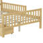 Lit plateforme minimaliste en bois avec garde-corps double et rangement sous le lit-1285672303