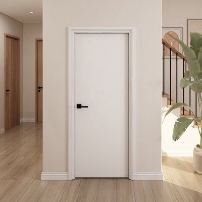 30"x80" Flush White Primed Hollow Core Composite Interior Molded Flat Door Slab