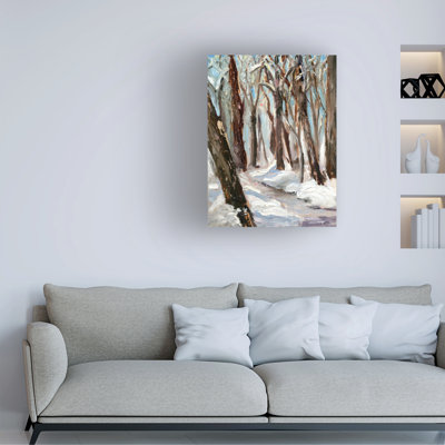 Modern & Contemporary Woods In Winter - Wrapped Canvas Painting