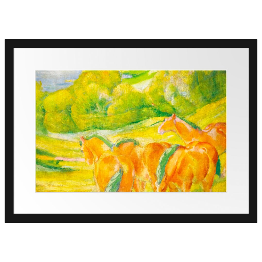 Franz Marc - Große Landschaft I - Im Bilderrahmen Mit Galerie-Passepartout