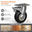 Chariot à bagages d'hôtel de 1 600 lb, chariot Bellman commercial avec roues silencieuses de 5 po, cadre en acier inoxydable brossé et plateforme en nylon pour les hôtels, les condos et les complexes hôteliers