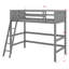 Lit mezzanine simple en bois avec échelle intégrée-554359965