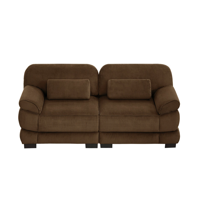 Causeuse en nuage Cloud Couch, Velours côtelé brun