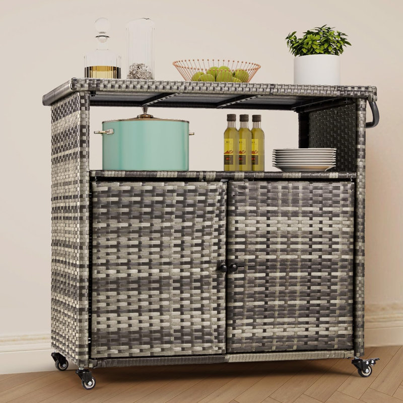 Armoire de rangement d'extérieur avec poignée arrondie