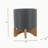 8" Planter W/ Wood Stand, Matte Gray-1513874859