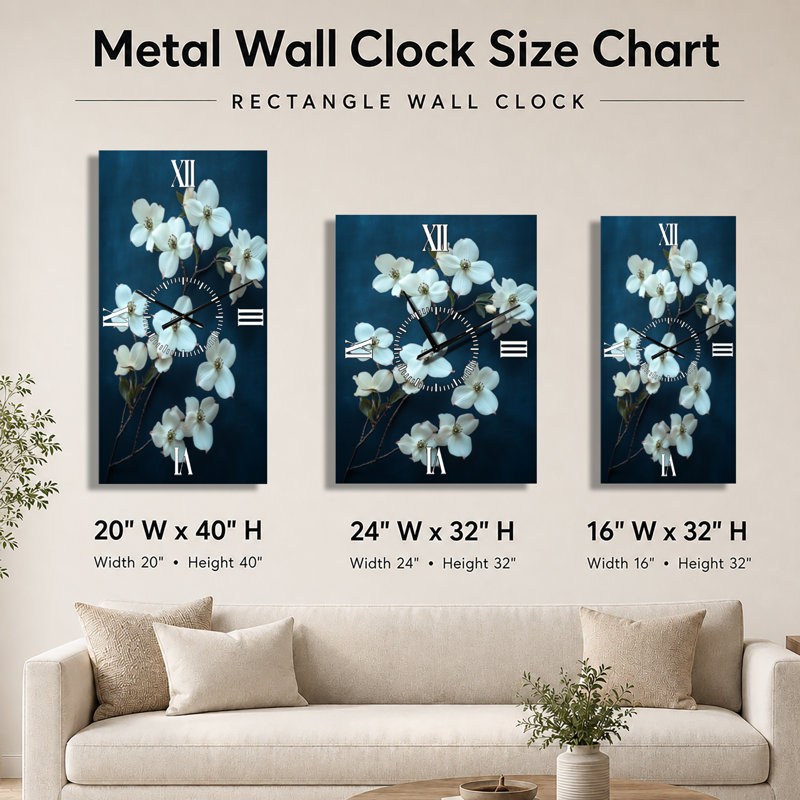 Horloge murale Moody, 32" H x 24" W - Rectangle