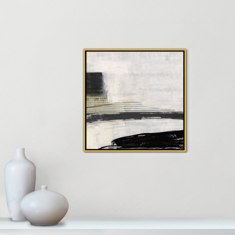 «La Bande I Print» par Sally Swatland, Cadre flottant doré, H 25,5 po x l 25,5 po
