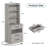 Manech 51.8" Tall Nightstand with Charging Station and LED Lights for Bedroom, Child's Room, Gray-404870972