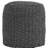 Dinwiddie Round Rope Pouf Ottoman, Grey Fabric
