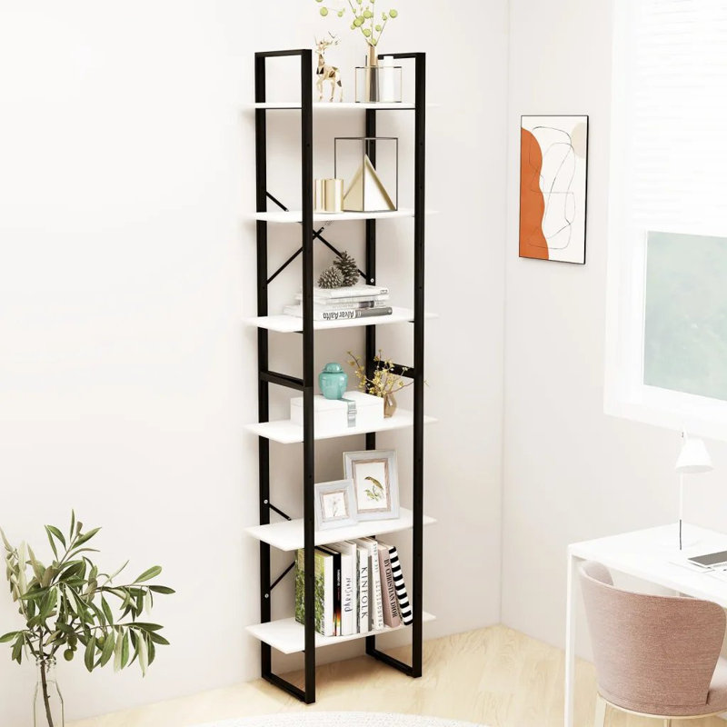 Emlen 210cm H x 60cm W Etagere Bookcase, White