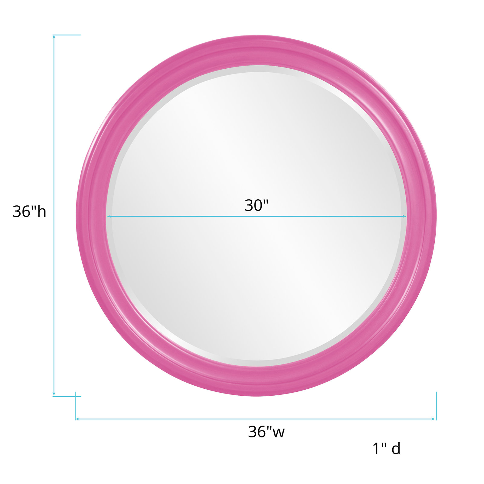 Talvi 36" Accent Mirror, Hot Pink