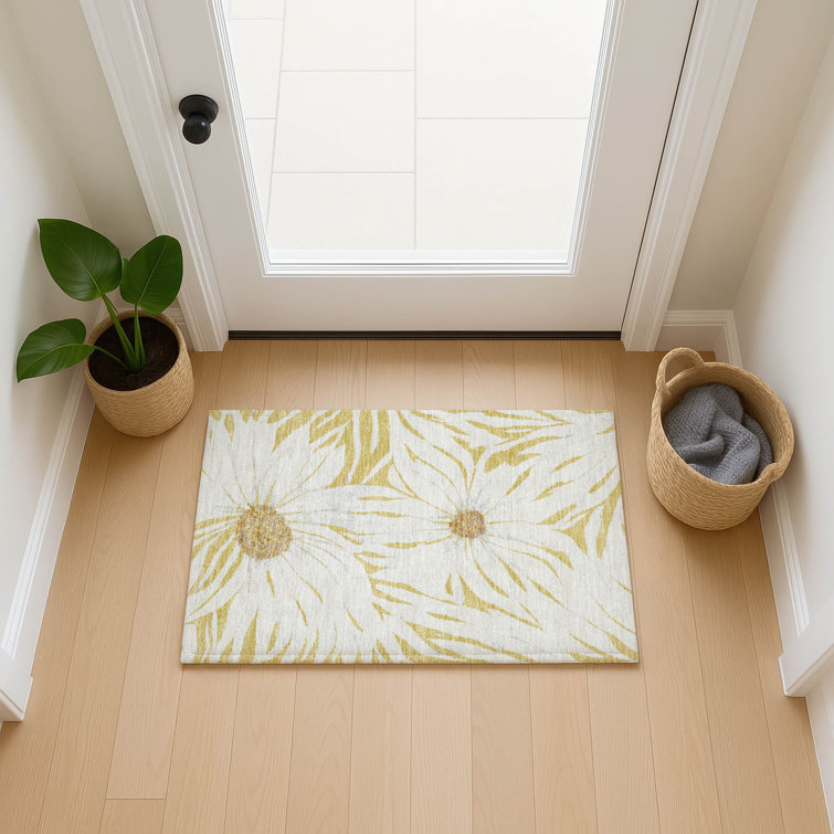 Machine Washable Indoor/Outdoor Oliveras ACN2263 Floral Rug
