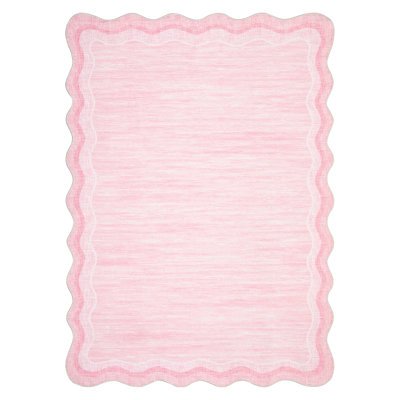 Scalloped Rug Modern Living Room RugModern Area Rugs Non-Slip Machine Washable Mats for BedroomPlayroomOffice