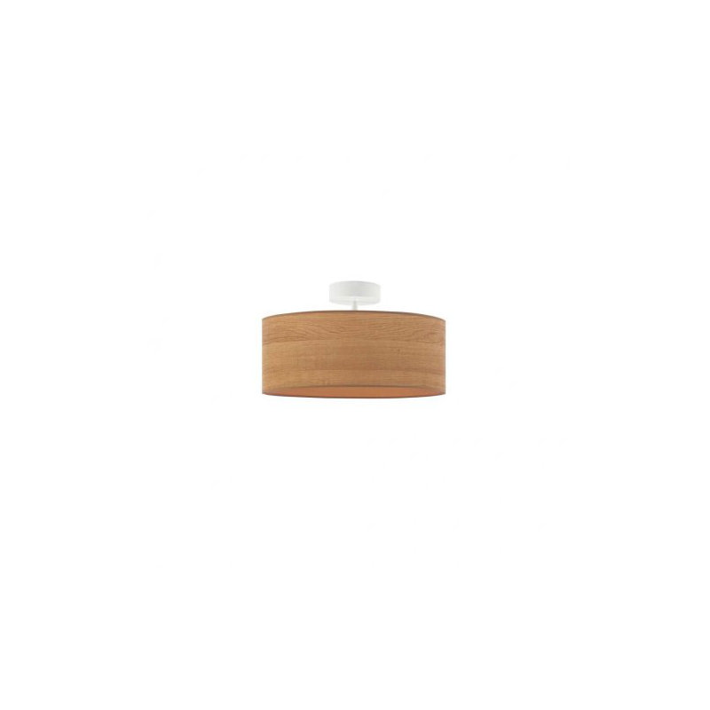Birmadevi Fabric Semi Flush Mount, Light Brown, White