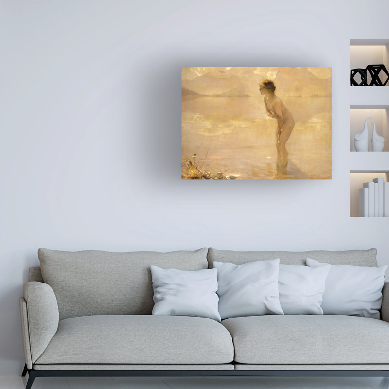 «August Morn» par Paul Chabas - peinture sur toile tendue, H 24 po x l 32 po x P 2 po