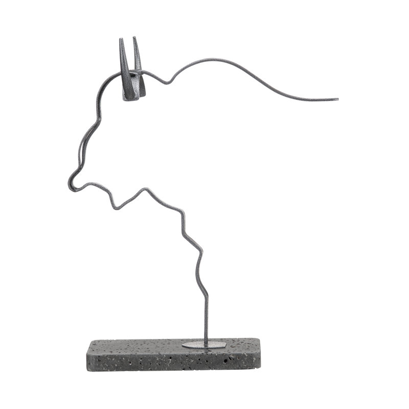 Modern Abstract Bull Head Metal Statue