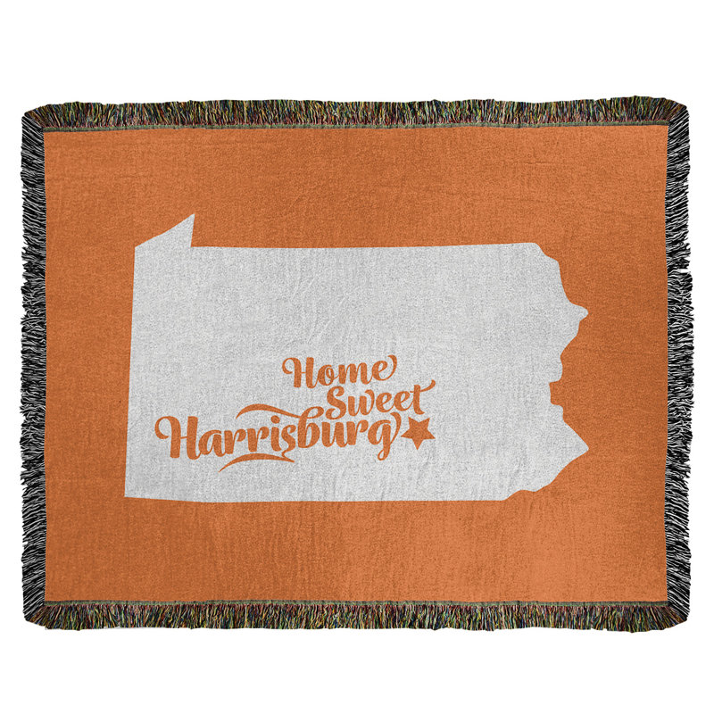 Jeté en coton tissé harrisburg pennsylvanie, l 50 po x L 60 po, Orange