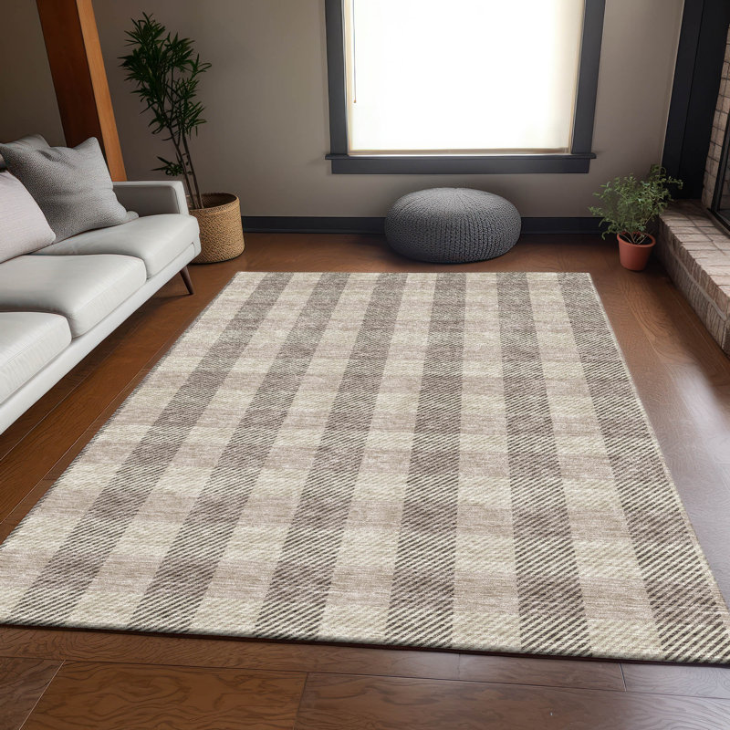 Premium Machine Washable Prisco Beige Rug, Rectangle 8' x 10'