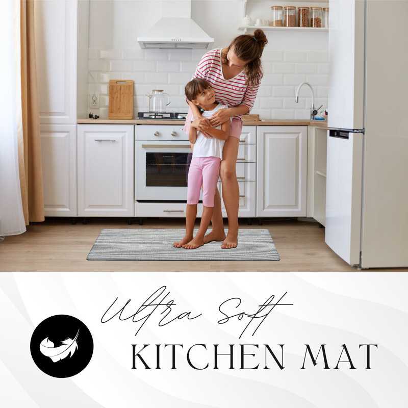 Tapis de cuisine ultra-doux anti-fatigue, 20 po, Gris