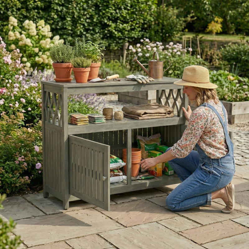 Buffet et console Buecker, Bois flottant gris